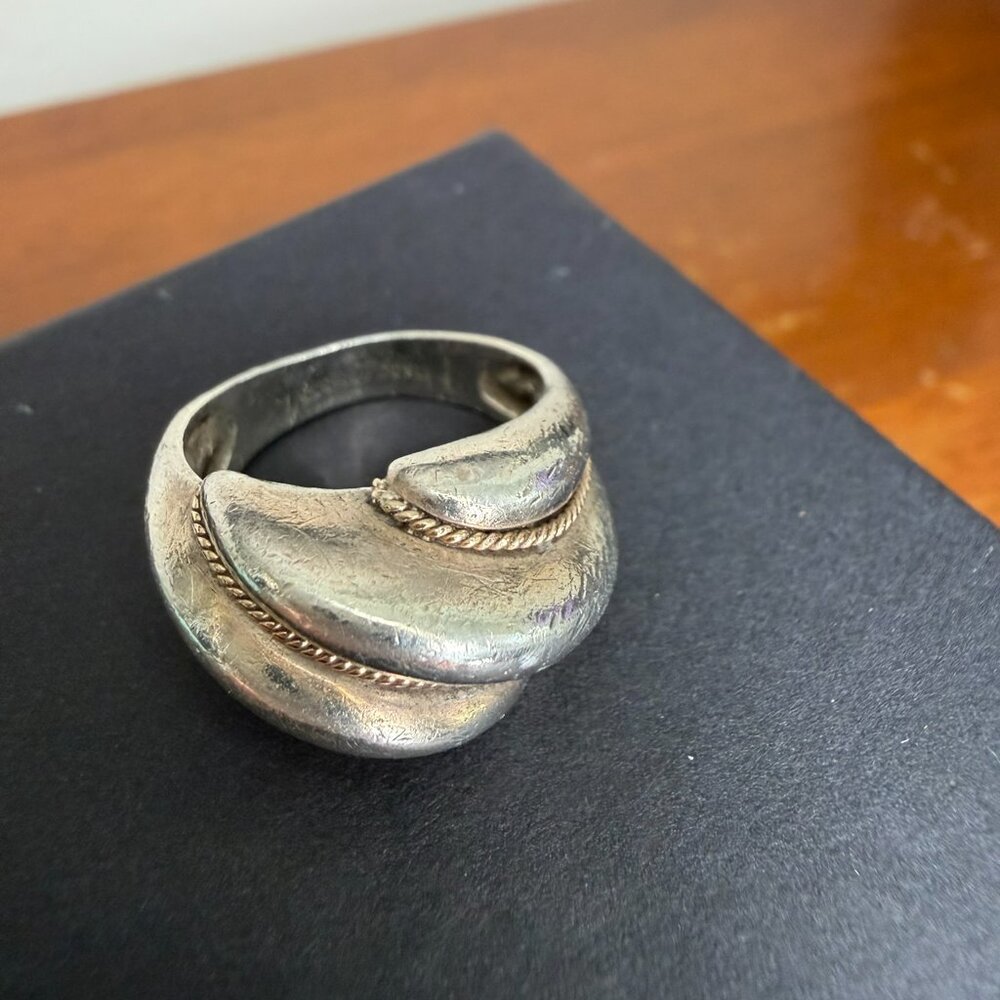 Vintage Tiffany & Co. Shrimp Dome Ring 925 and 14K size 4.5